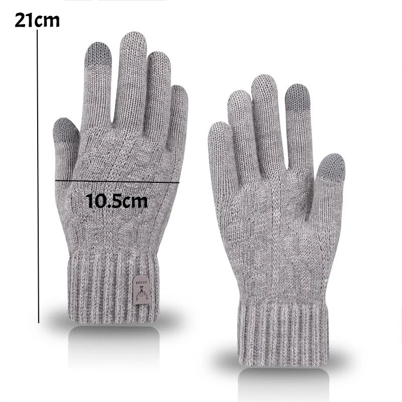 Warm Gloves Touchscreen Unisex Knit Finger Gloves Machine Washable Ideal for Travel Cycling Sports