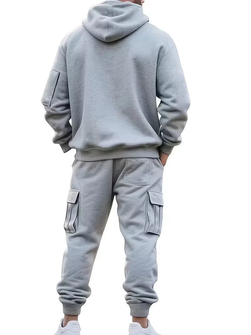 Men's Hooded Outdoor Warm Workwear Casual Sweatshirt  Comfortable Streetwear Fashion Men's Sweatshirt 1/2piecs