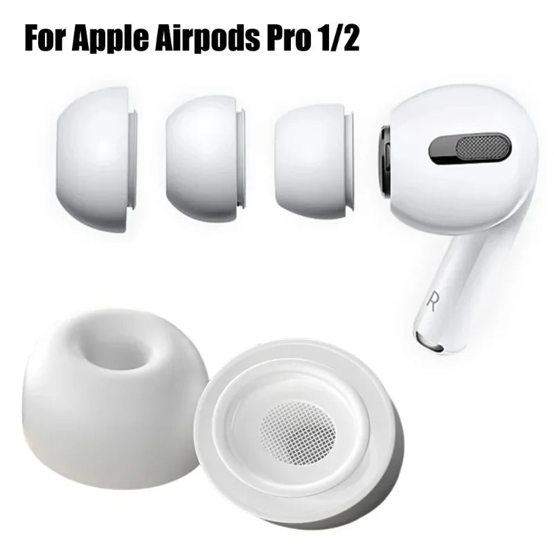 Soft Silicone Ear Tips for Airpods Pro 1/2 Gen Protective Earbuds Covers Noise Reduction Hole Ear-pads for Apple Air Pods Pro