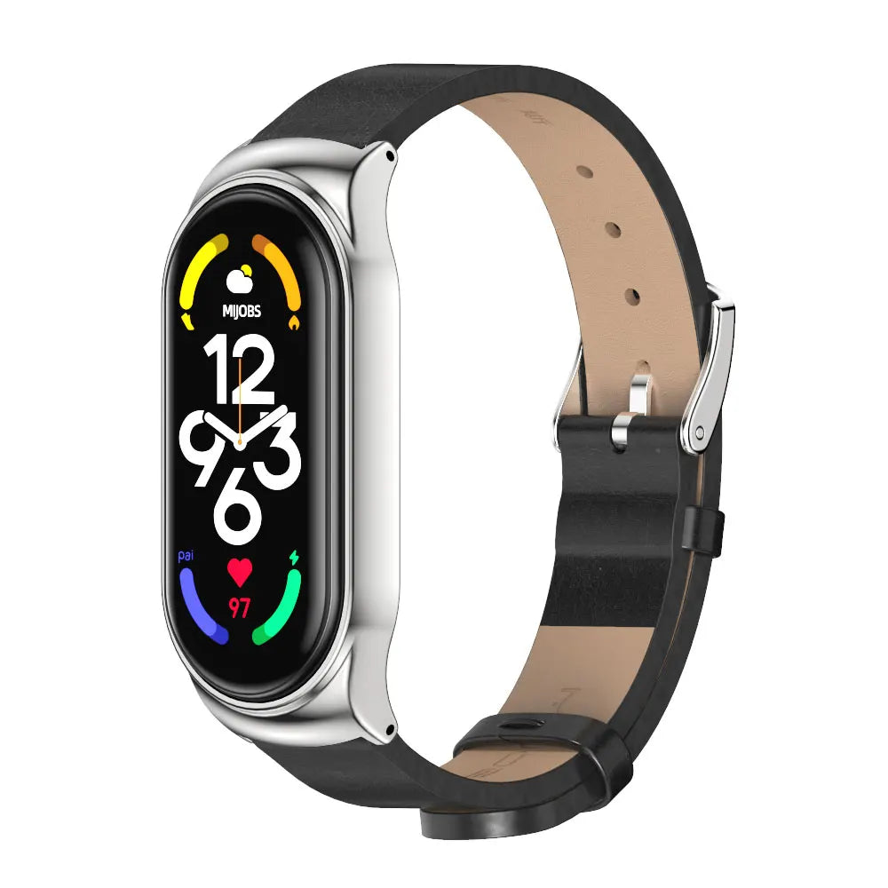 Strap for Mi Band 10 9 8 7 6 5 4 3 Leather Wristband For Miband 8 7 6 NFC Global Version Bracelet for Mi Band 5 6 7 8 Correa