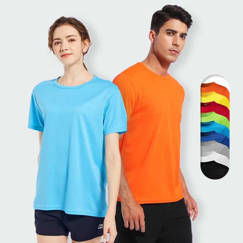 T-shirts  Men Women Quick Dry Short Sleeve Sport T Shirt Gym Jerseys Fitness Shirt Trainer Running T-Shirt Teenager Breathable Sportswears