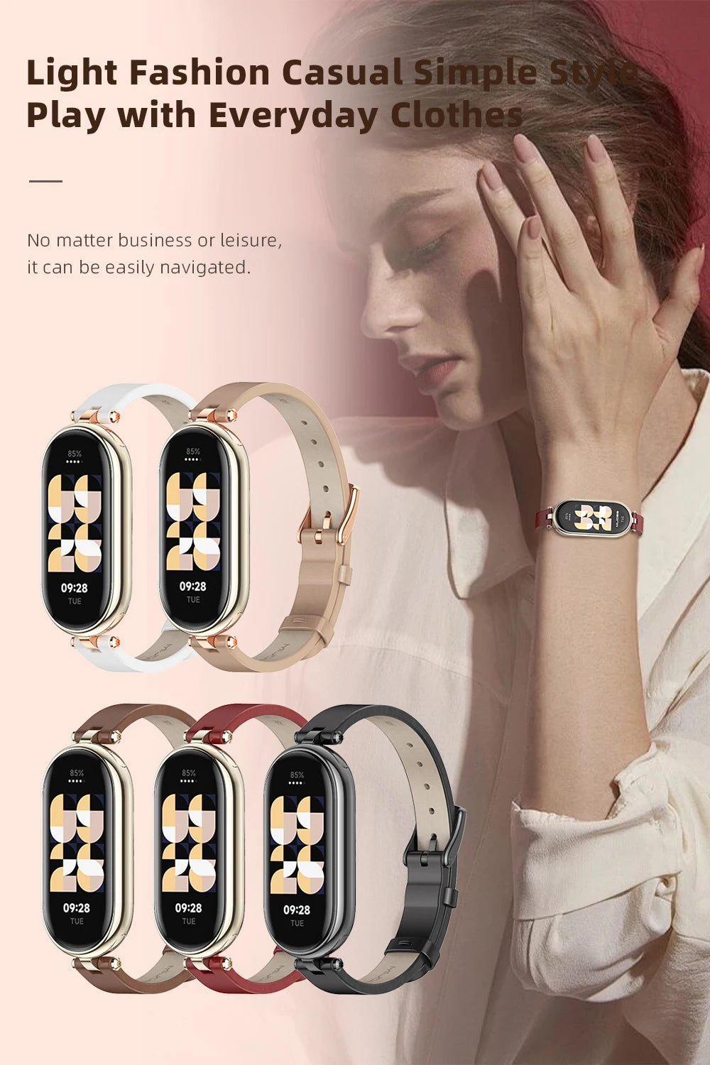 Strap for Mi Band 10 9 8 7 6 5 4 3 Watchband for Xiao mi Smart Band 9 Strap for Mi Band 8 Leather Wristband For Mi Band 7 Correa