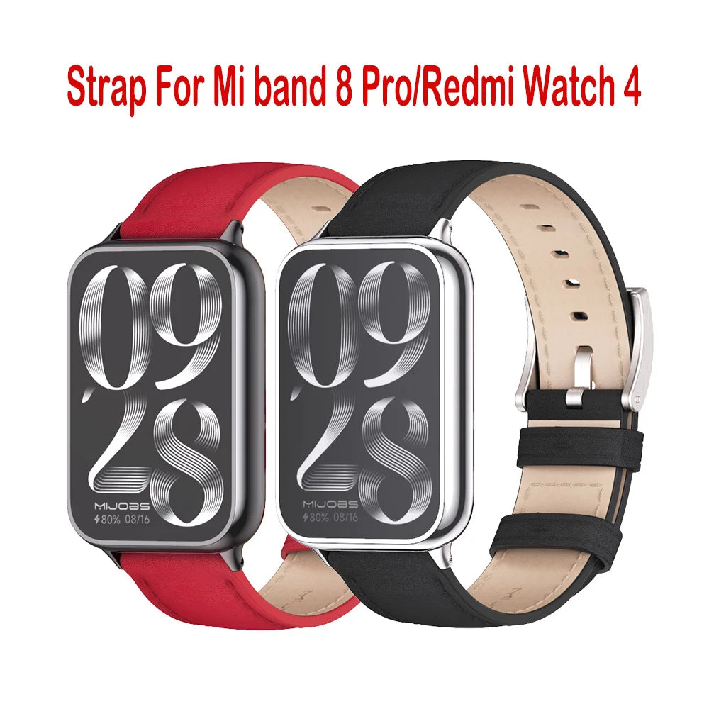 Mi Band 8 9 Pro Strap Leather Strap For Redmi Watch 4 For Xiaomi Mi Smart Band 8 Pro Bracelet Wristband Miband 8 Pro Correa