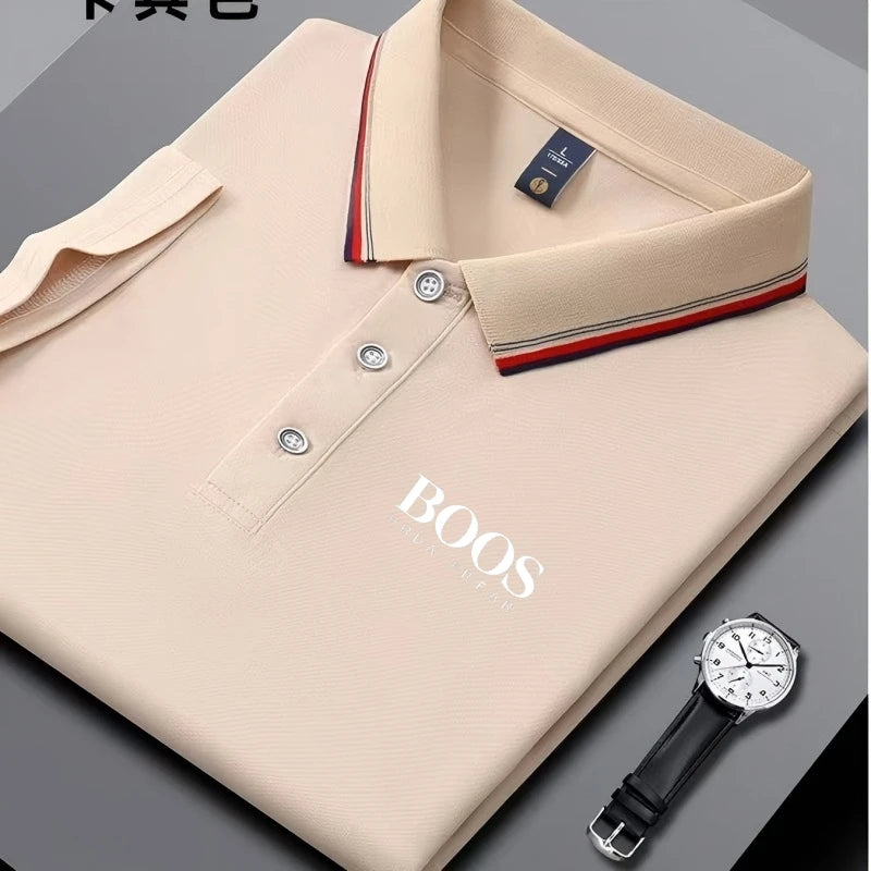 Polo  New Embroidered Men's Short Sleeved Polo Shirt Fashion Design Golf Top Casual T-shirt