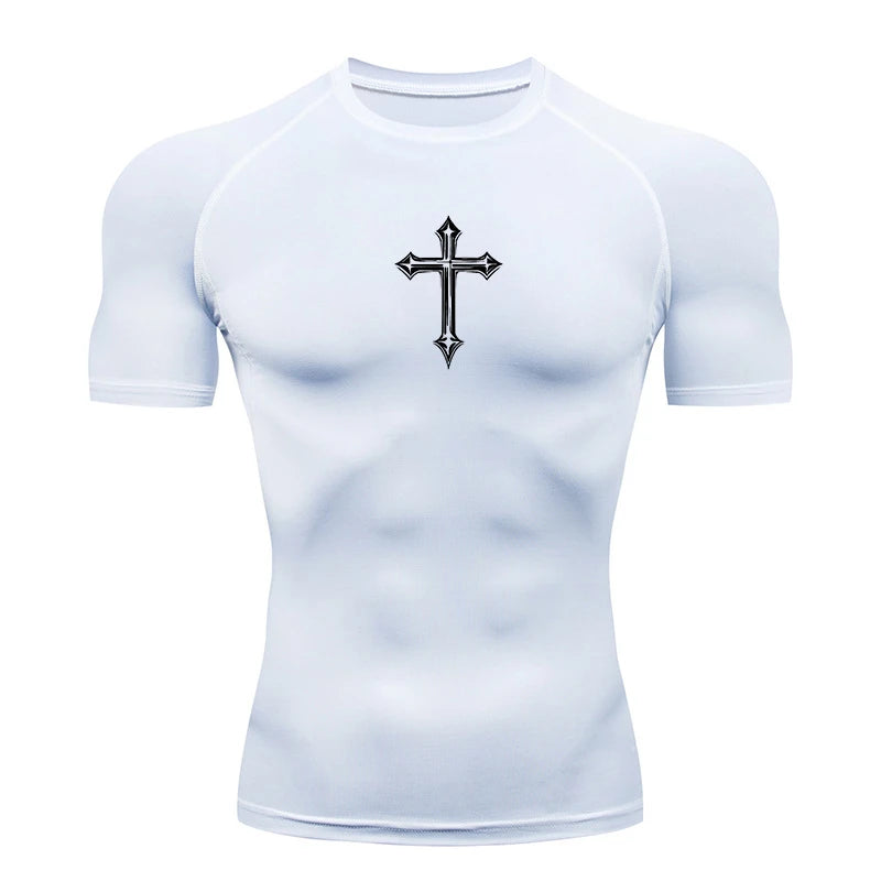 T-shirt Tees Tops Gym Workout Running Baselayers Undershirts Rash Guard