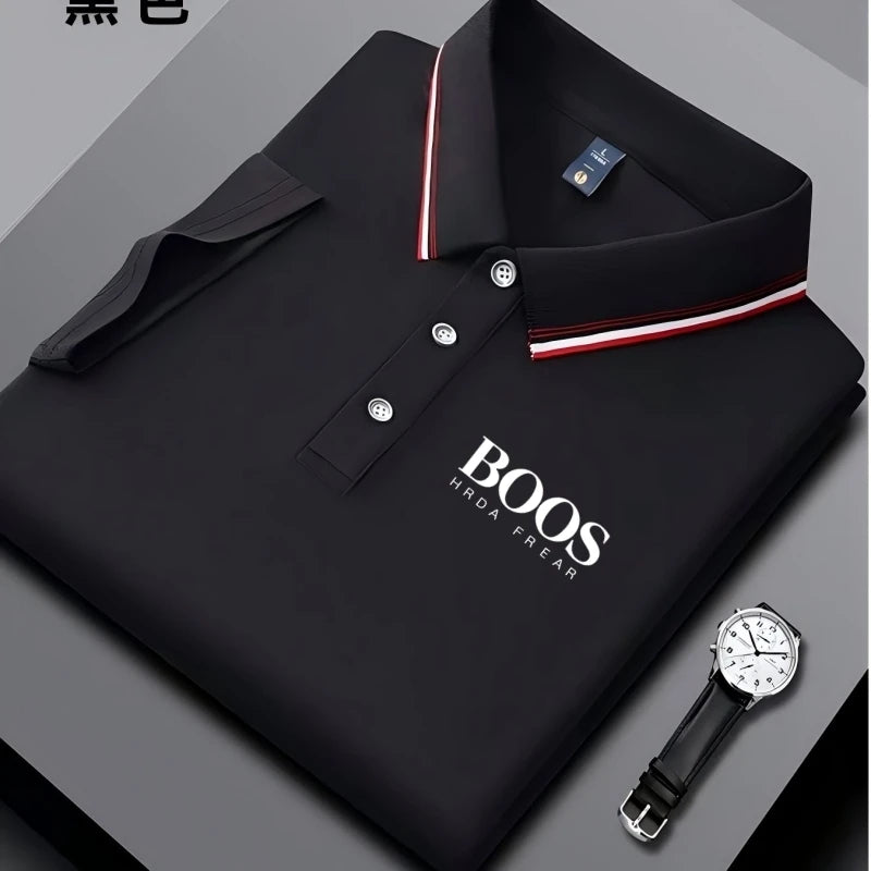 Polo  New Embroidered Men's Short Sleeved Polo Shirt Fashion Design Golf Top Casual T-shirt