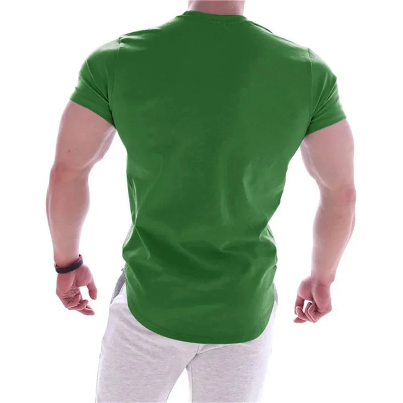 T-shirts  Men Gyms Short sleeve Fitness T-shirt Male quick-dry Workout Outdoor tight Tees Tops Men sportswear