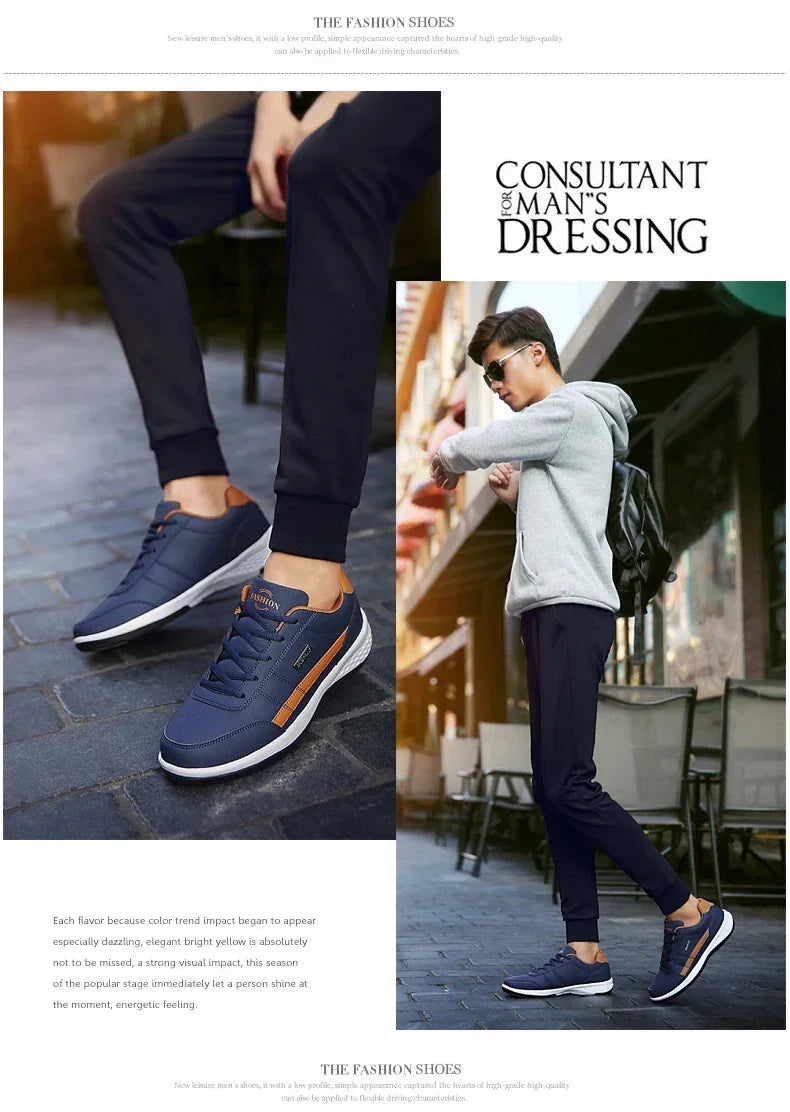 Sneakers Men Shoes Spring Autumn Waterproof Walking Sneakers Leisure Male Leather Sports Shoes Non-Slip Footwear Tennis for Men