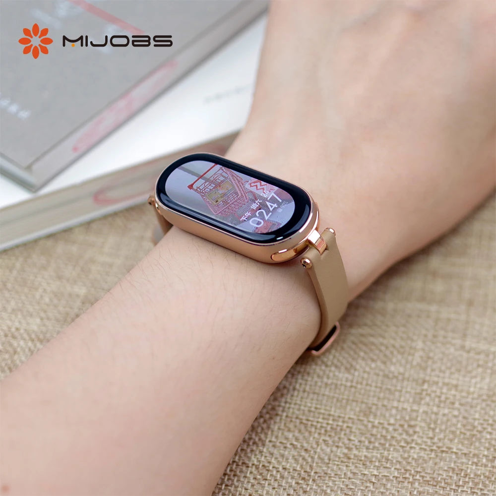 Strap for Mi Band 10 9 8 7 6 5 4 3 Watchband for Xiao mi Smart Band 9 Strap for Mi Band 8 Leather Wristband For Mi Band 7 Correa