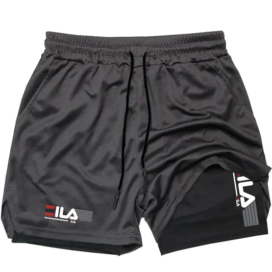 Shorts Men's Two-in-one Sports Shorts Breathable Casual Quick-drying Double-layer Shorts Summer Running Sportswear Bottoms M-3XL