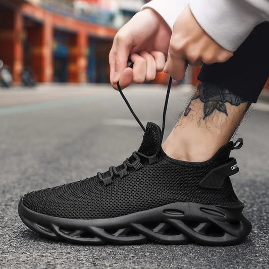 Sneakers Men Casual Sports Shoes Breathable Lightweight Sneakers Outdoor Mesh Black Running Shoes Athletic Jogging Tennis Walking Shoes