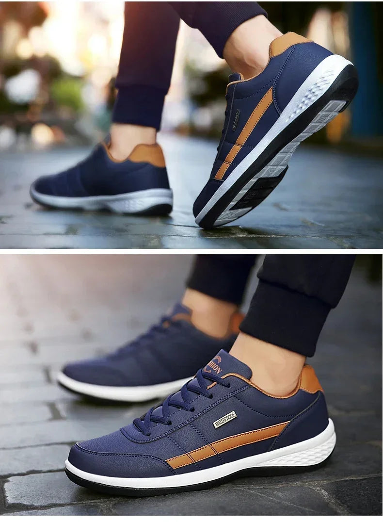 Sneakers Men Shoes Spring Autumn Waterproof Walking Sneakers Leisure Male Leather Sports Shoes Non-Slip Footwear Tennis for Men
