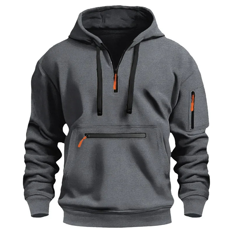 Men's Hooded Outdoor Warm Workwear Casual Sweatshirt  Comfortable Streetwear Fashion Men's Sweatshirt 1/2piecs