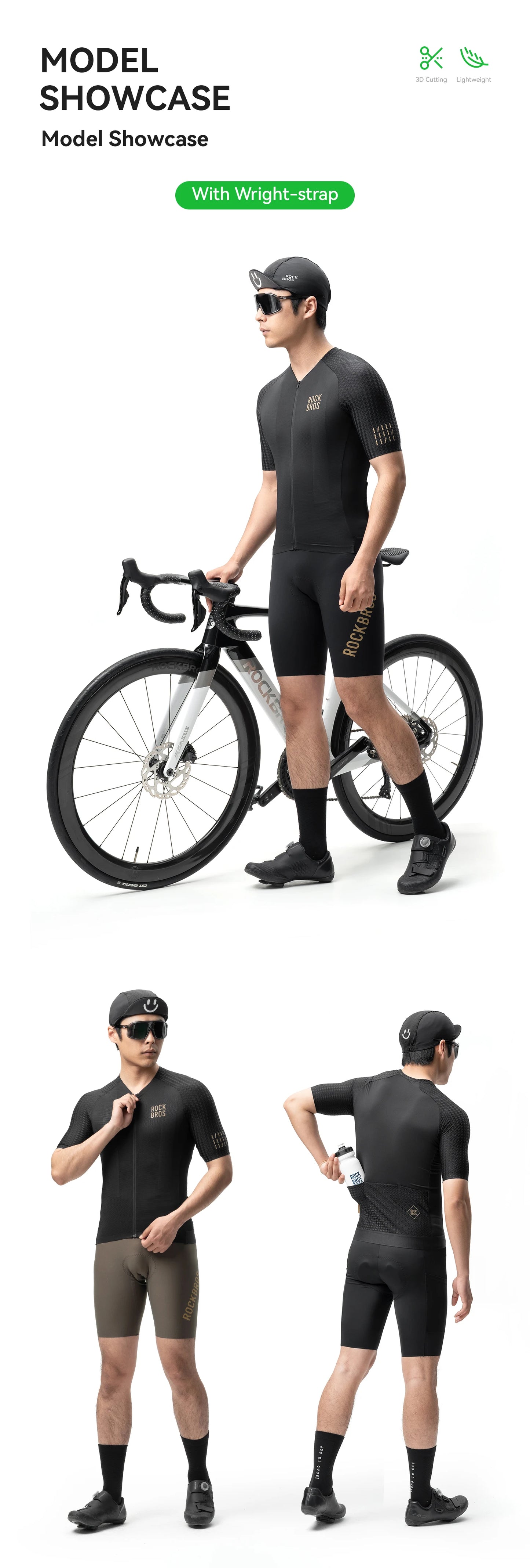 T-shirts Cycling Jersey Short Sleeve Windproof Shirt Bike Sports Shirt Breathable Reflective Summer Shirt with YKK Zipper