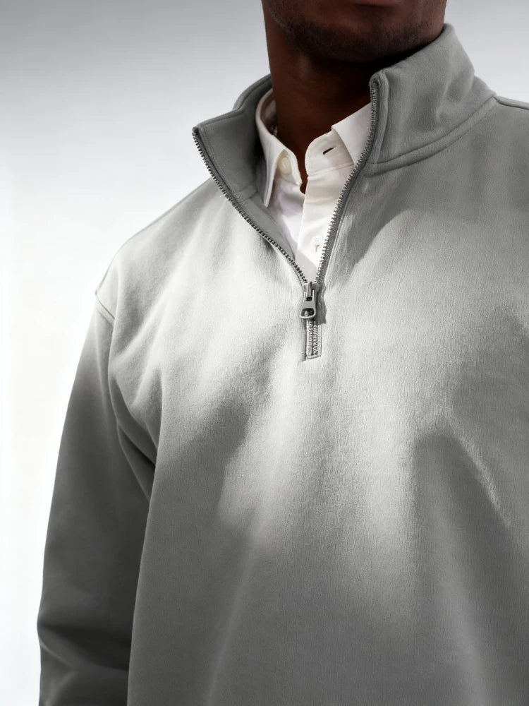 Men Casual Fleece Sweatshirts Tops Men Sport Classic Stand Collar Sweatshirts Men’s Quarter Zip Hoodie Basic Pullover M-3XL