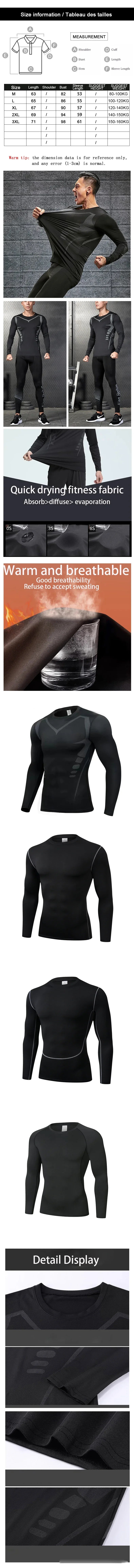 T-shirt Men Running Sport T Shirt Men Compression Fitness Tops Tee Quick DryTight Training Gym Sport Running Shirts Jersey