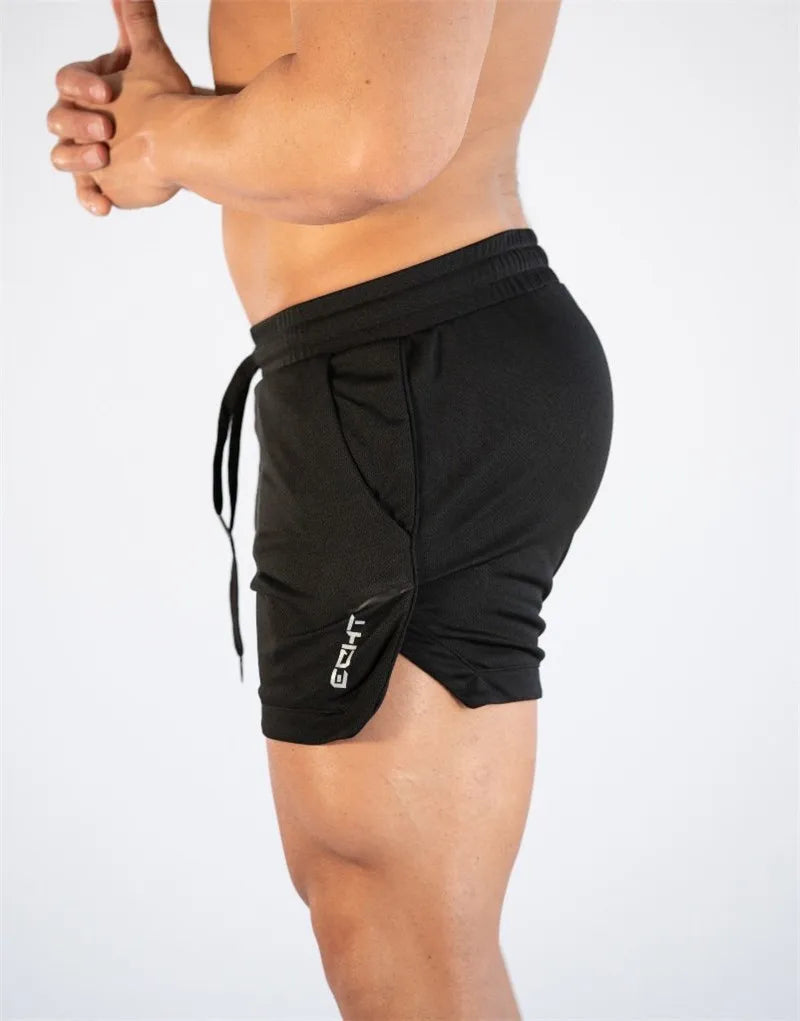 Shorts  men's breathable trend muscle fitness training three point pants running casual sports shorts