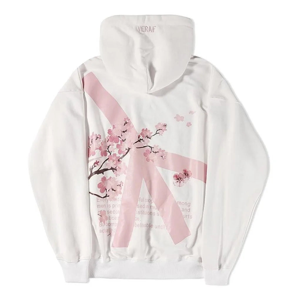 Hoodies Women Streetwear Y2K Harajuku Cute Cherry Blossom Graphic Print Oversized Hoodie Gothic Casual Pullover Sweatshirt Men Women Clothing