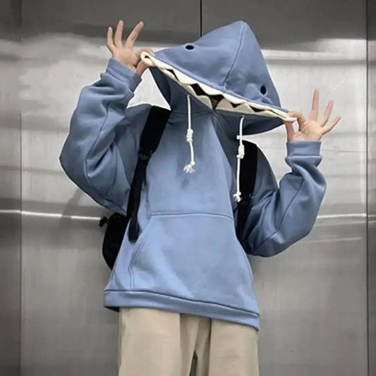 Hoodies Women  New Funny Shark Patchwork Hoodies Men and Women Kawaii Sweatshirt Fashion Casual Pullover School Oversized Clothes