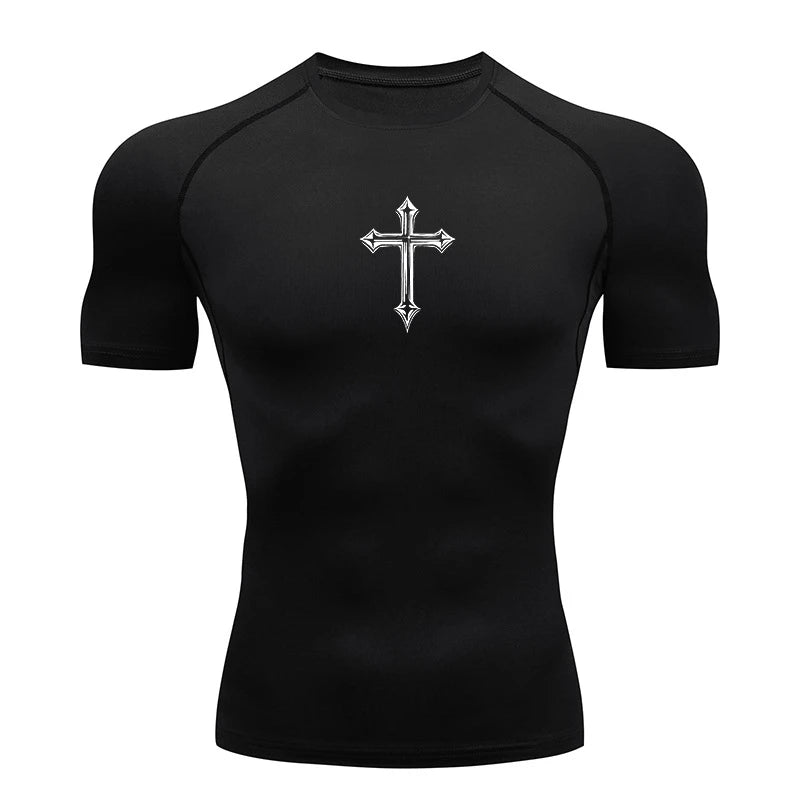 T-shirt Tees Tops Gym Workout Running Baselayers Undershirts Rash Guard
