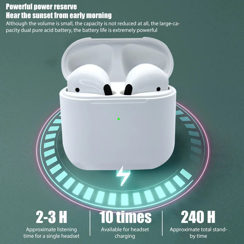 Pro 4 TWS Wireless Bluetooth Earphones Headphones Mini Earpone Headset For PC Android Apple iPhone Earbuds Accessories