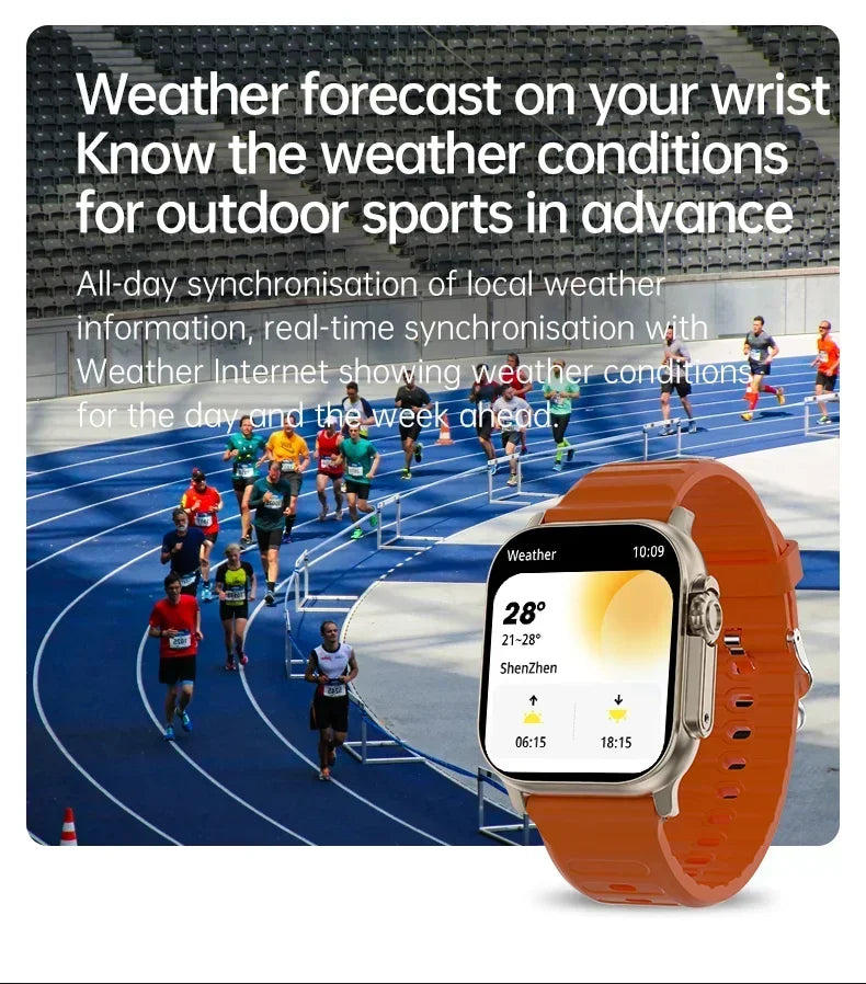 New Smartwatch Men 49mm Series 8 2.3"AMOLED Screen NFC Compass Waterproof For Apple Watch IWO Ultra 8 Smart Watches 2025 Android