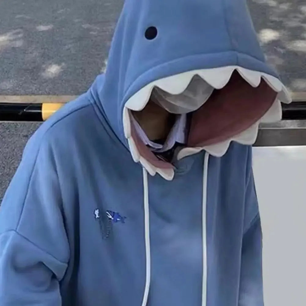 Hoodies Women  New Funny Shark Patchwork Hoodies Men and Women Kawaii Sweatshirt Fashion Casual Pullover School Oversized Clothes