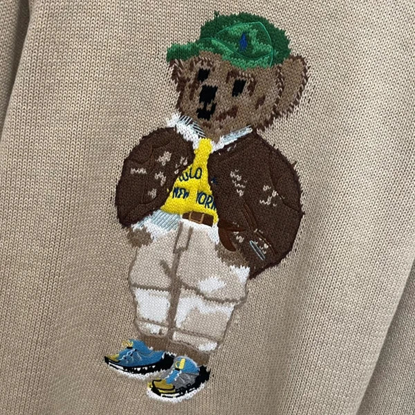 Cotton Knitted Long Sleeve  Sweater Cartoon Embroidery Loose Fit round Neck Autumn Winter Women's Fashion Casual Wear