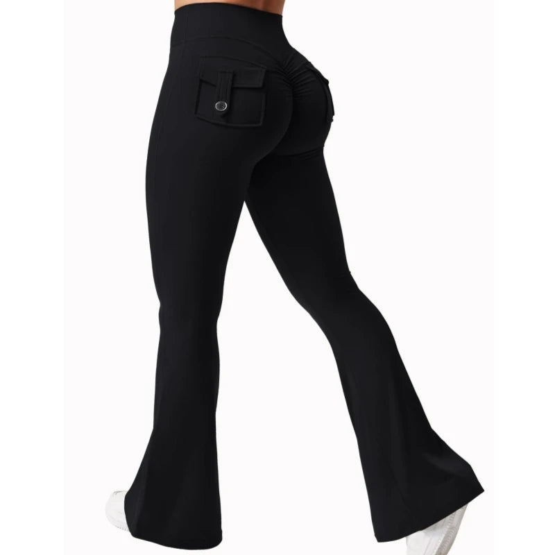 Leggings Wide Leg High Stretch Yoga Leggings Naked Feeling Compression Fitness Workwear with pockets Yoga Pant ﻿