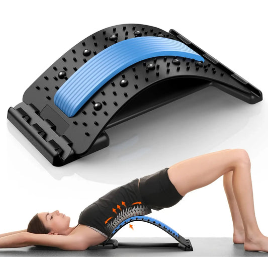 EQP Multi-Level Back & Neck Stretcher - Adjustable Lumbar Support for Deep Stretch, Yoga-like Flexibility