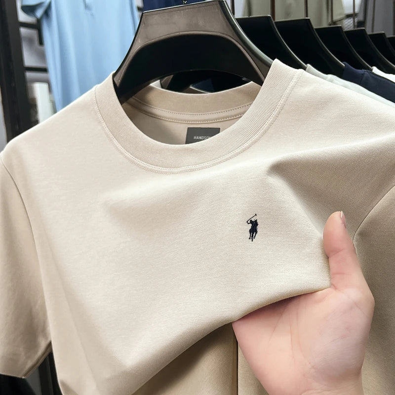 Men Short Sleeve cotton breathable short sleeve T-shirt men summer designer Paul brand embroidered fashion casual round neck top