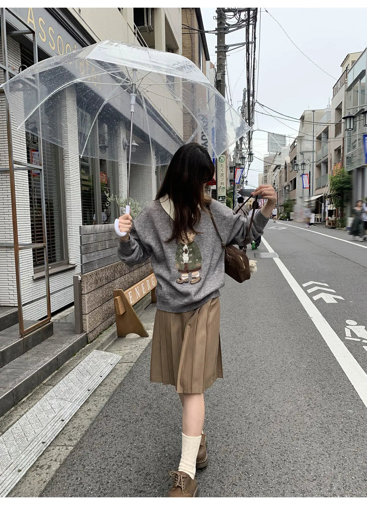 High Quality French Vintage Luxury Bear Jacquard Sweater For Women Autumn New Fashion Korean Casual Loose Pullover Knitted Tops