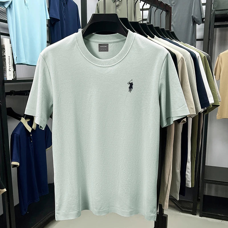 Men Short Sleeve cotton breathable short sleeve T-shirt men summer designer Paul brand embroidered fashion casual round neck top