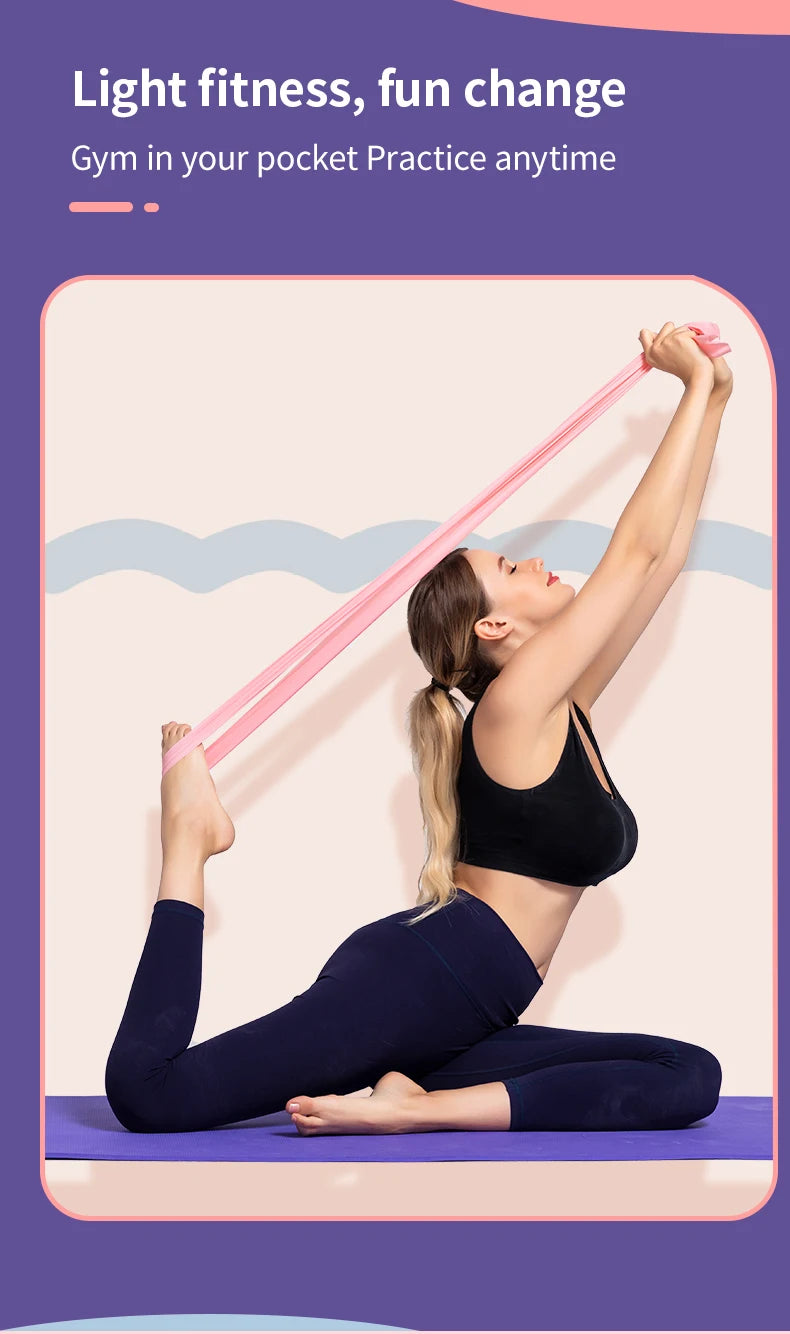 EQP Yoga Pilates Elastic Resistance Band Fitness Training Band 150cm Fitness Elastic Rubber Gym Natural Rubber