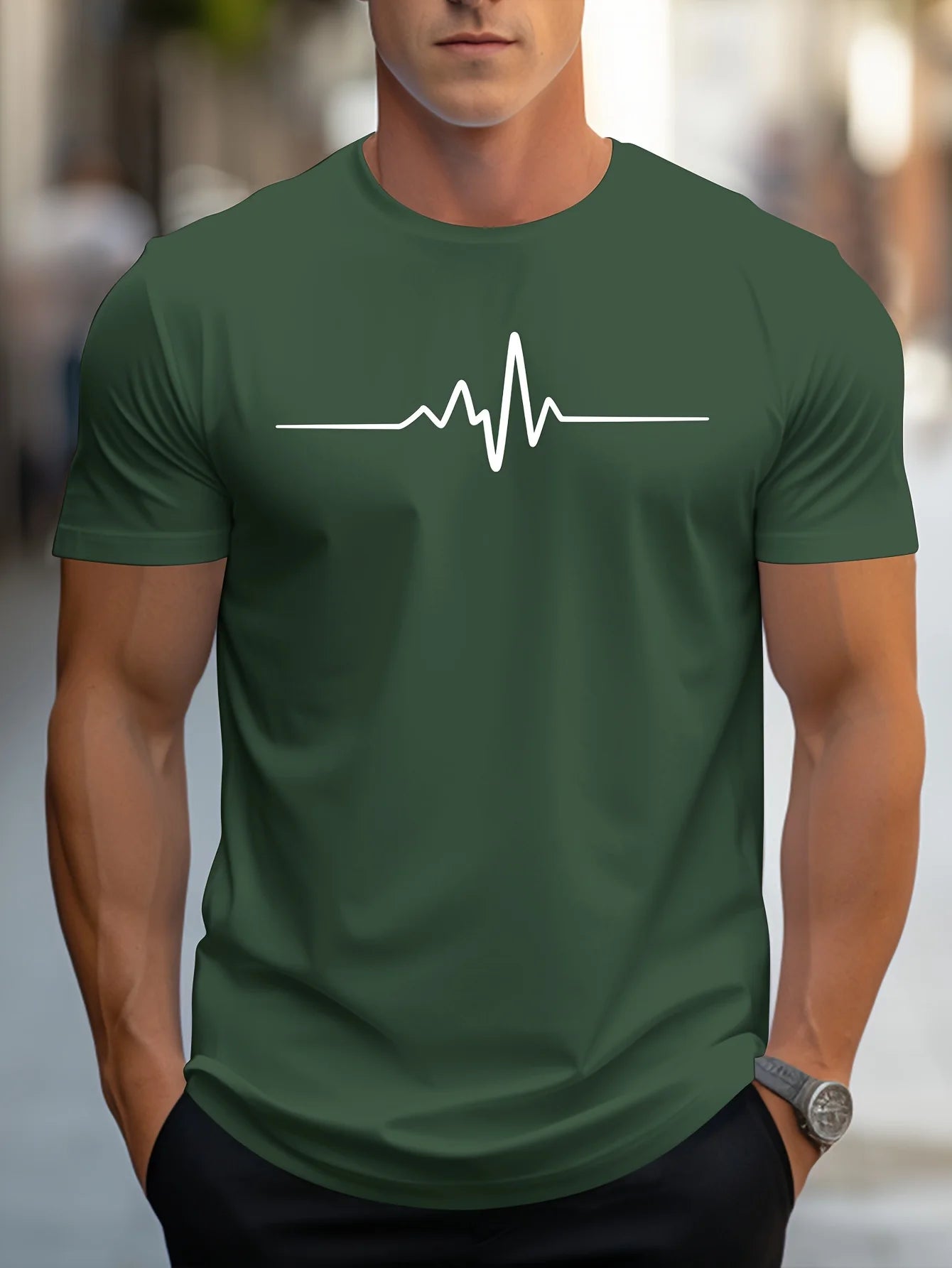 Men Short Sleeve cotton summer loose size Creative Graphic printed slim fit casual sports round neck short sleeved T-shirt top