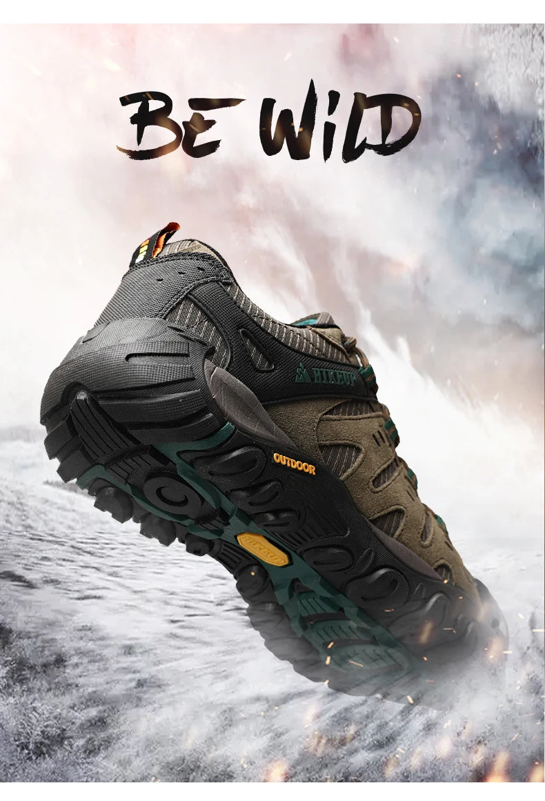 Sneakers Men's Hiking Shoes Suede Leather Outdoor Shoes Wear-resistant Men Trekking Walking Hunting Tactical Sneakers