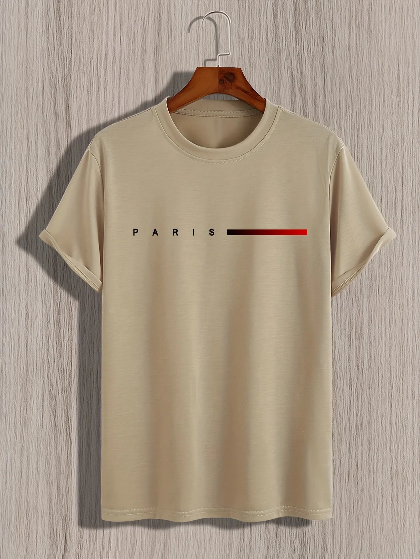 Men Short Sleeve cotton summer loose PARIS Creative Letter print casual slim fit round neck short sleeved T-shirt top