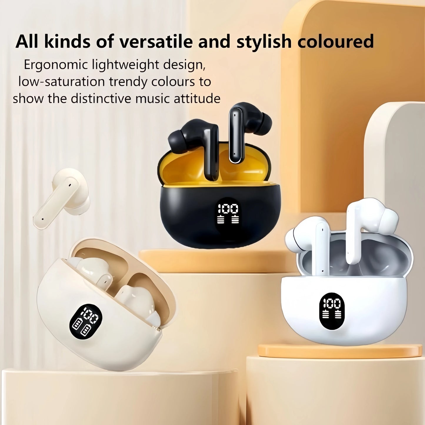 S510 TWS Wireless Headphones LED Power Earphones Digital Display Headset Stereo Sound Bluetooth-compatible 5.3 for iphone