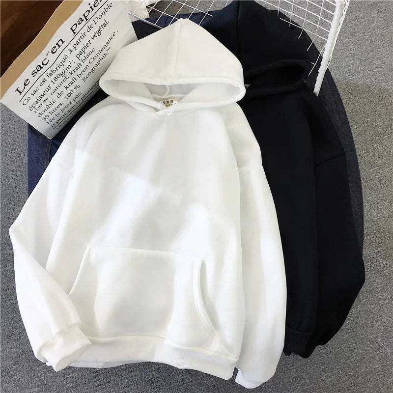 Hoodies Women Casual Solid  Comfortable Strecth Sweatshirts Loose Pocket Warm Clothes Fashion Street Female Pullovers