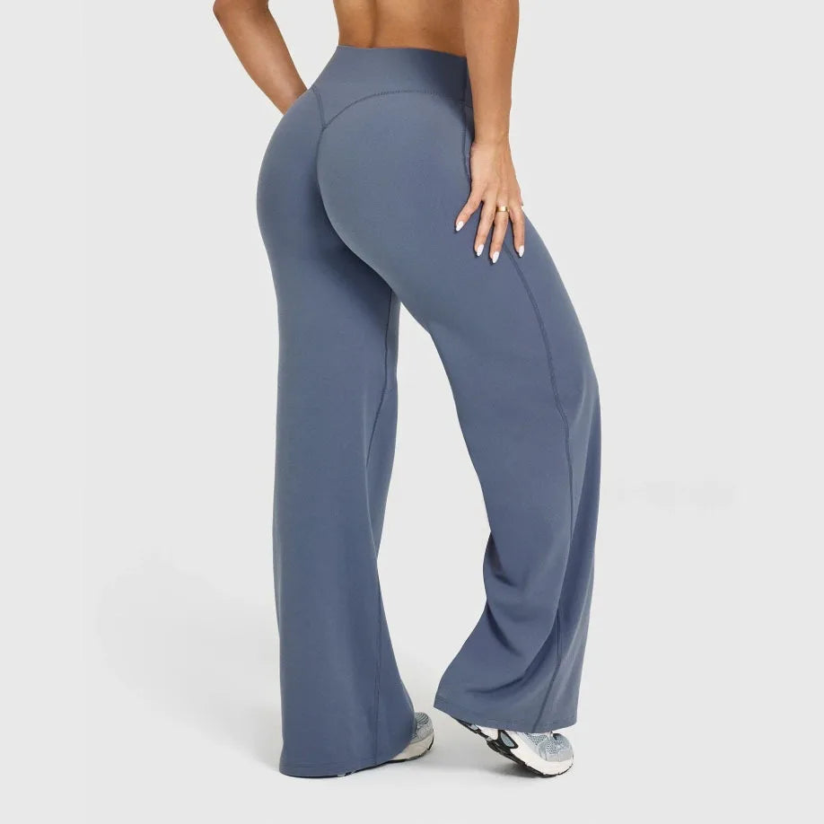 Leggings Straight Leg Bottoms For Women Soft Breathable Without Awkward Leggings Ties Yoga Wide-Leg Sports Pants