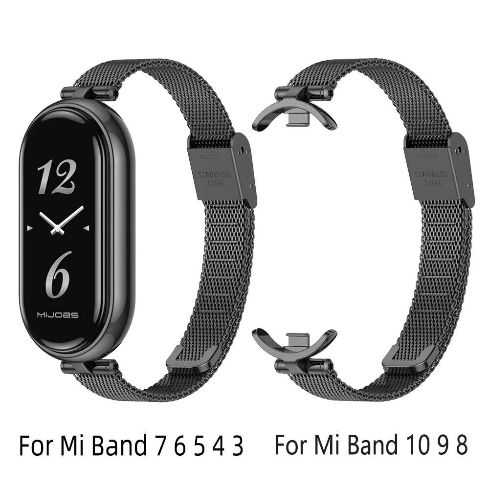 Strap for Mi Band 10 9 8 7 6 5 4 3 Watchband for Xiao mi Smart Band 9 Strap for Mi Band 8 Leather Wristband For Mi Band 7 Correa