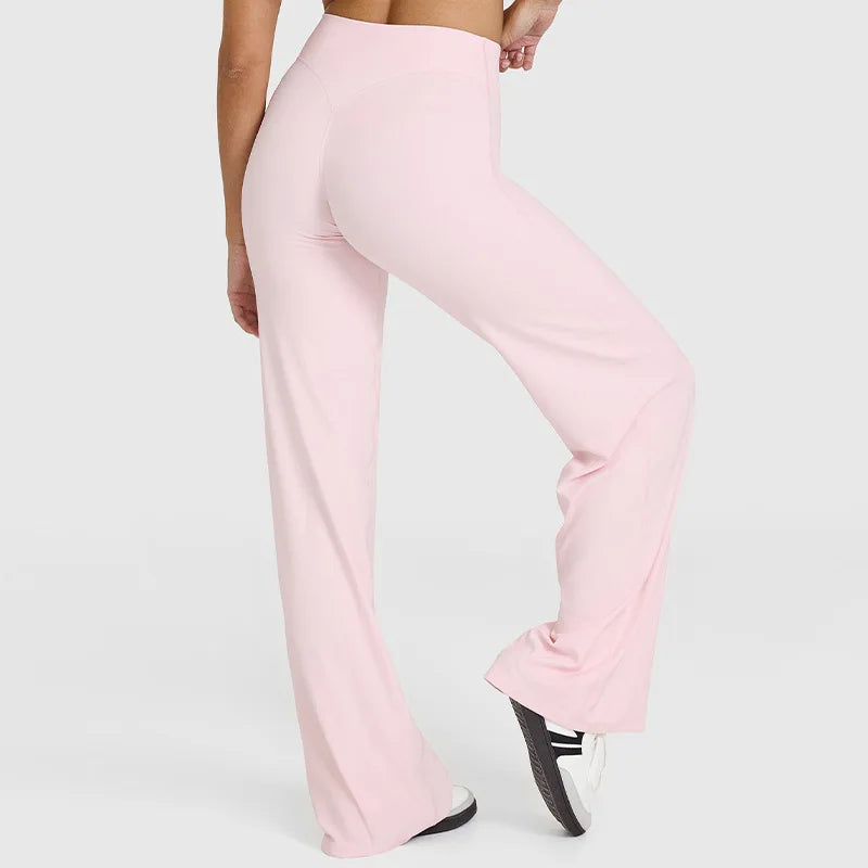 Leggings Straight Leg Bottoms For Women Soft Breathable Without Awkward Leggings Ties Yoga Wide-Leg Sports Pants
