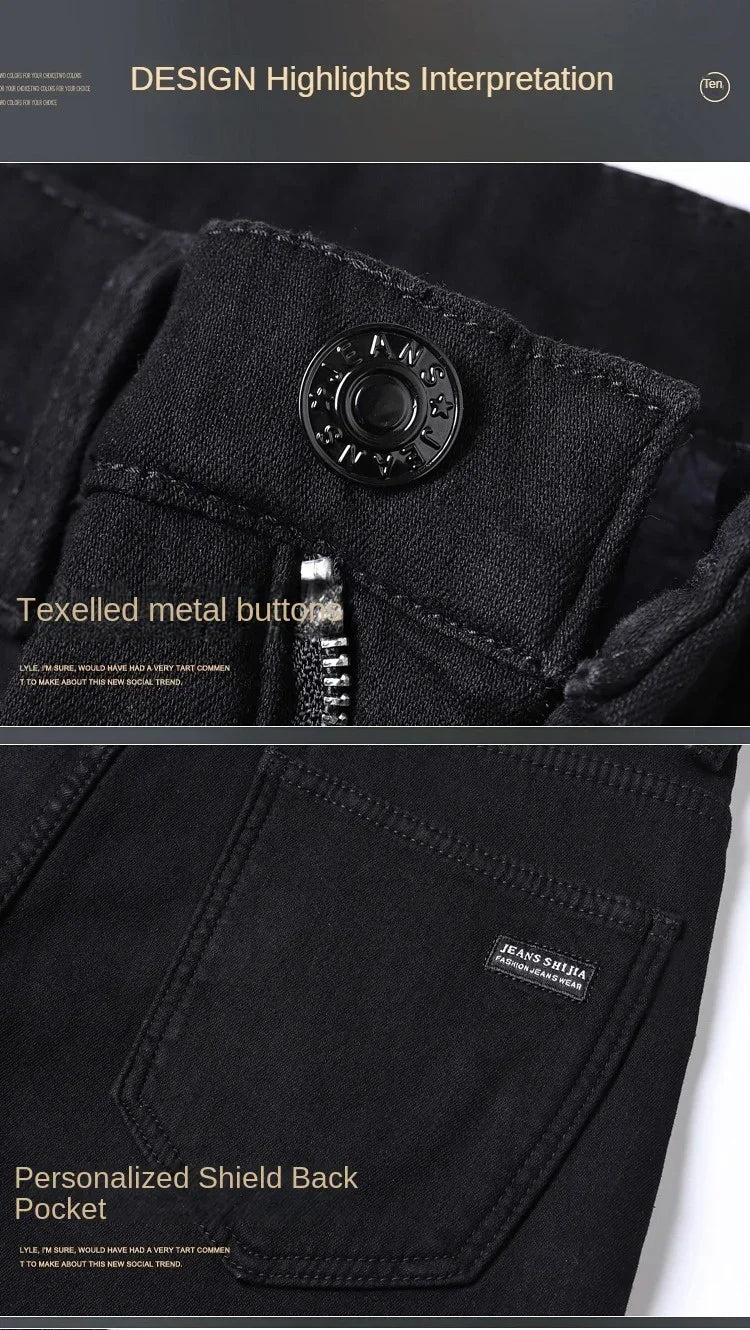 Men Slim Fit Stretch Thick Velvet Pants Warm Jeans Casual Fleece Trousers Male