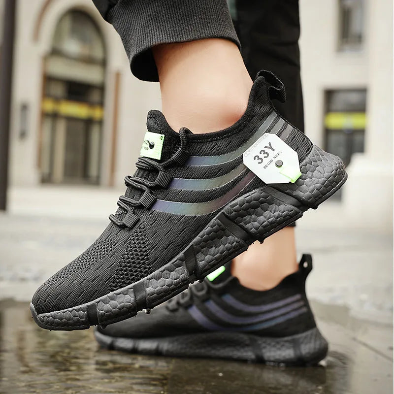 Sneakers Men Casual Sport Shoes Breathable Lightweight Sneakers Outdoor Mesh Black Running Shoes Athletic Jogging Tenis Walking Shoes