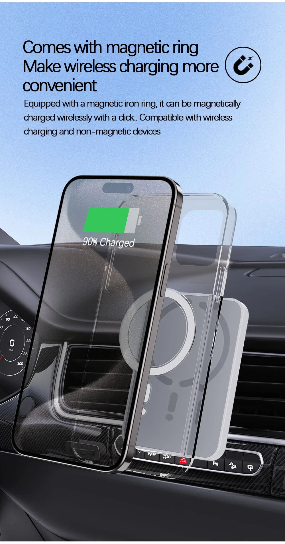 Magnetic Car Wireless Charger For Magsafe iPhone 12 13 14 15 16 Pro Max Air Vent Car Phone Holder Stand Fast Car Charging