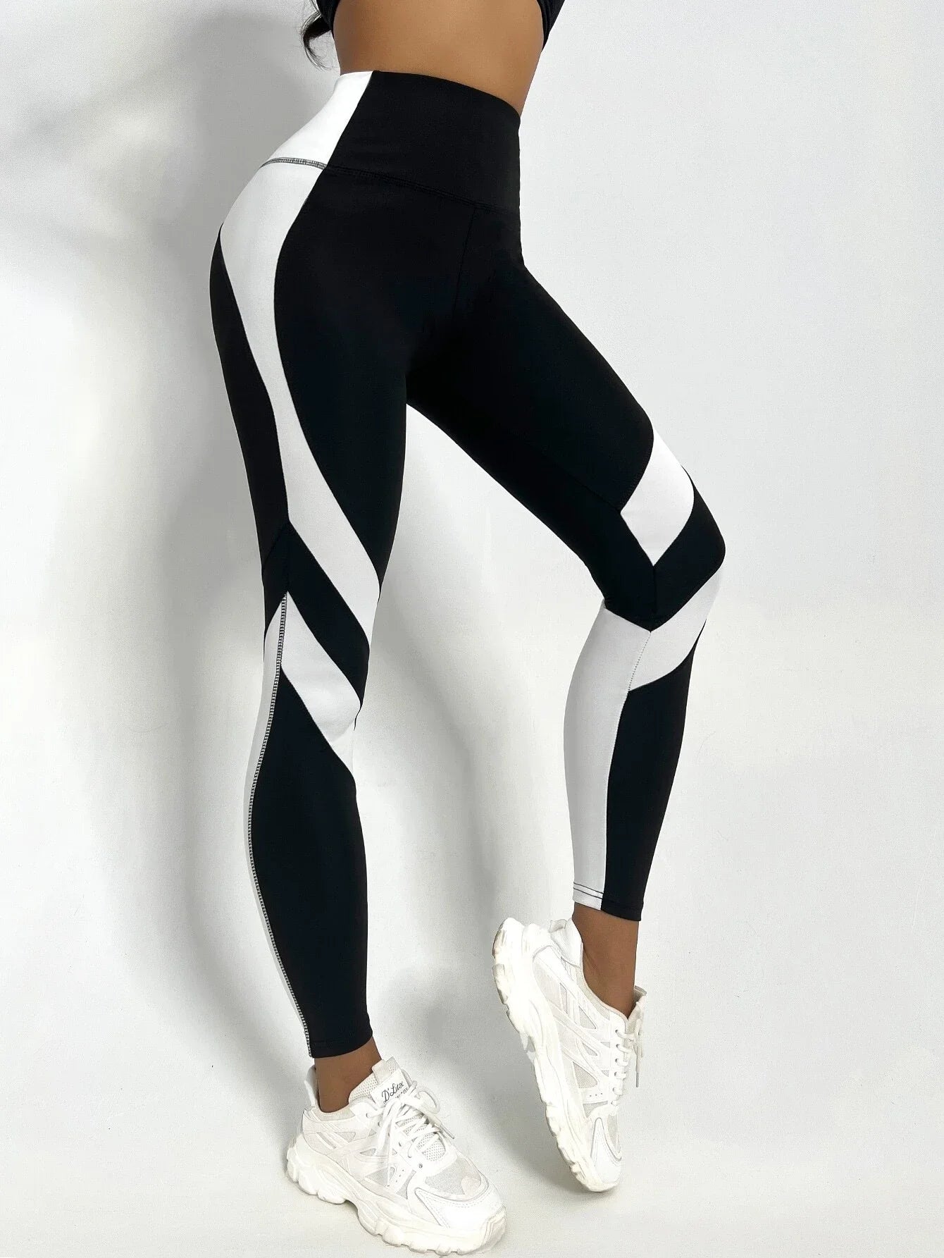 Leggings Two Tone Yoga Leggings Tummy Control Sports Tights