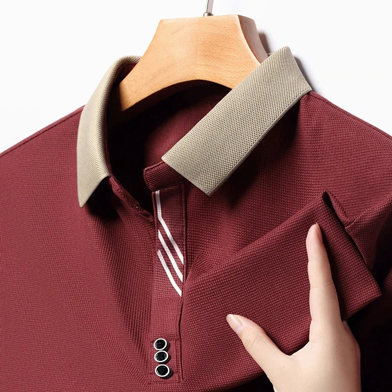 Polo Men's Solid Color Casual Fashion Short Sleeve Polo Shirt Summer Comfortable Top for Business And Leisure