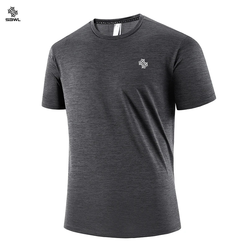 T-shirts Fashion football style men's outdoor running fitness loose short sleeve T-shirt Breathable quick drying casual Gym Tops