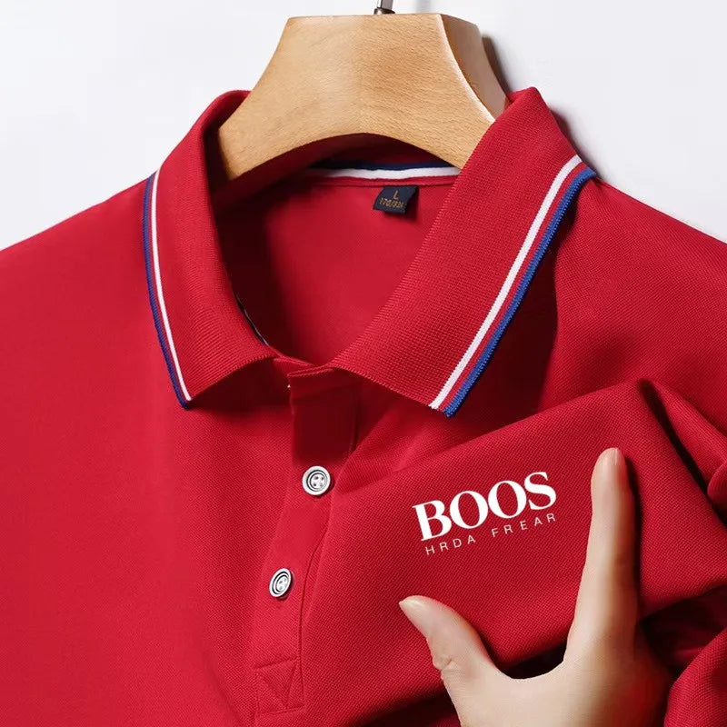 Polo Men's New Embroidered Business Casual Short Sleeved Polo Shirt, Fashionable Short Sleeved Comfortable Breathable Top