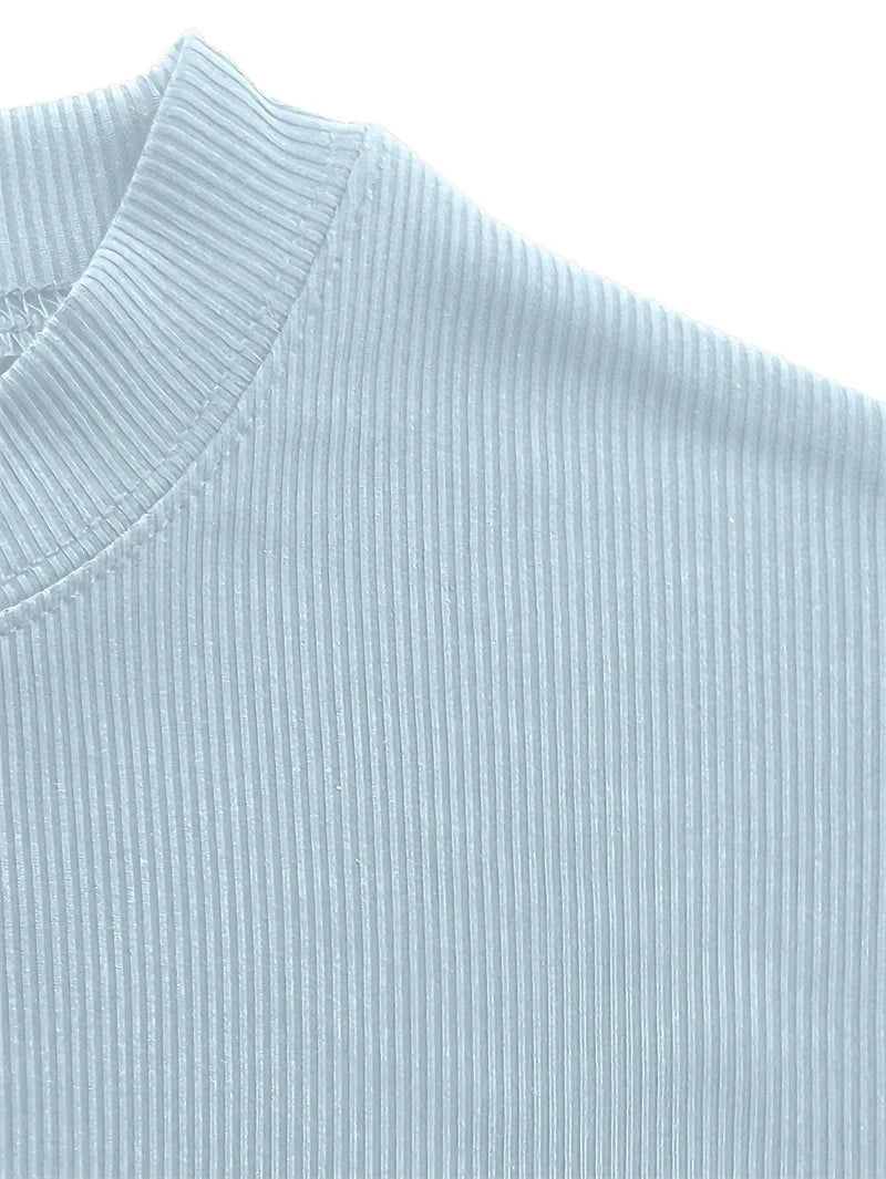 T-shirt Small high collar stripe shirt short sleeve fitness top leisure sport T-shirt Men sportswear